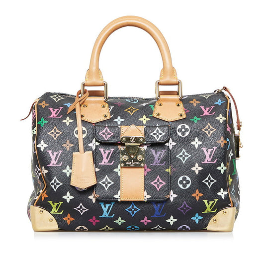 Louis Vuitton Monogram Multicolor Speedy 30 Handbag Mini Bag Black Noir