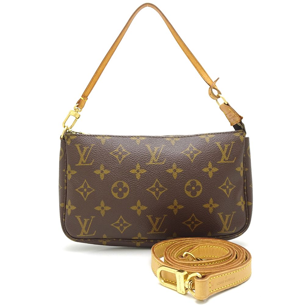 Louis Vuitton Monogram Pochette Accessoire Handbag Brown