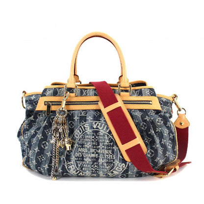Louis Vuitton Denim Raye GM Shoulder Bag Canvas Blue