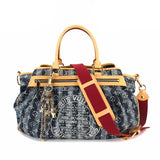 Louis Vuitton Denim Raye GM Shoulder Bag Canvas Blue