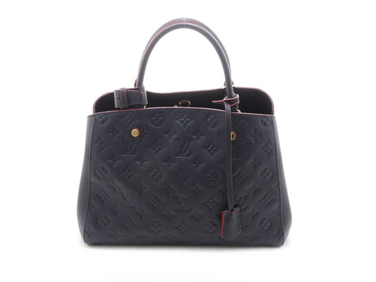 Louis Vuitton Montaigne MM Monogram Implant Marine Rouge