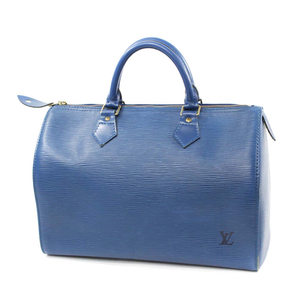 Louis Vuitton Epi Speedy 30 Mini Bag Handbag Blue Epi
