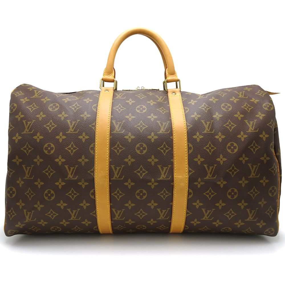 Louis Vuitton Monogram Keepall 50 Boston Bag Brown