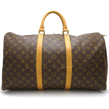 Louis Vuitton Monogram Keepall 50 Boston Bag Brown