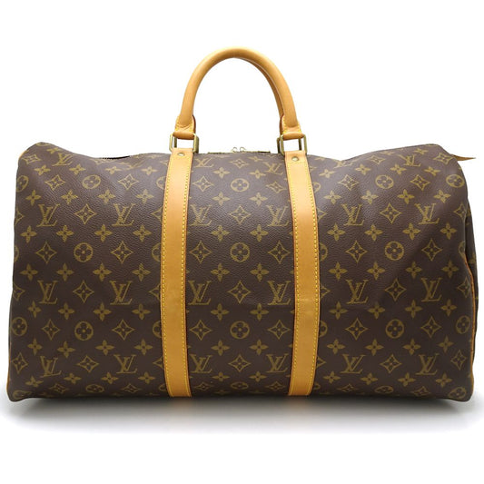 Louis Vuitton Monogram Keepall 50 Boston Bag Brown