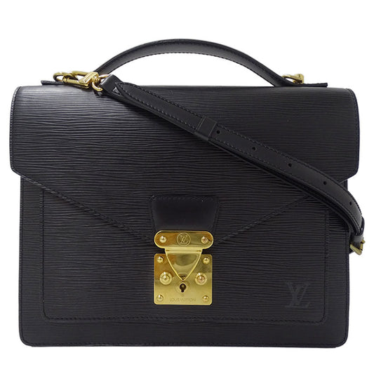 Louis Vuitton Epi Shoulder Bag Monceau Noir Black