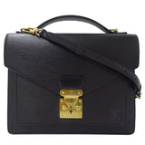 Louis Vuitton Epi Shoulder Bag Monceau Noir Black