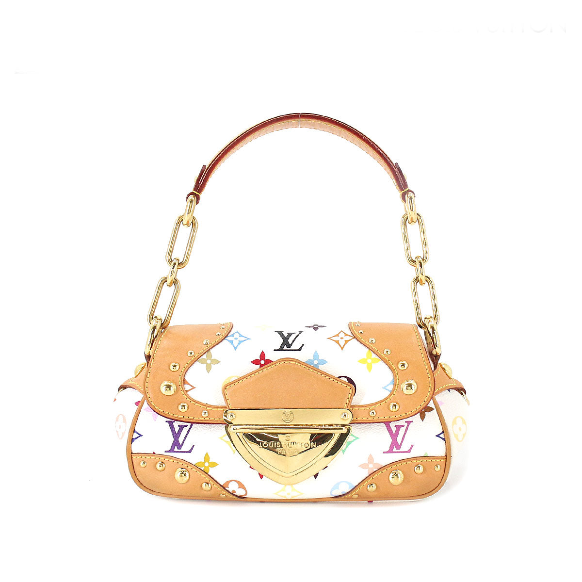 Louis Vuitton Monogram Multicolor Marilyn Hand Bag Leather Bronze White