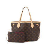 Louis Vuitton Monogram Neverfull PM Tote Bag Brown Pivoine