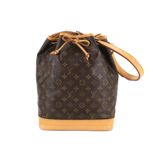 Louis Vuitton Monogram Noe Shoulder Bag Brown Gold Hardware