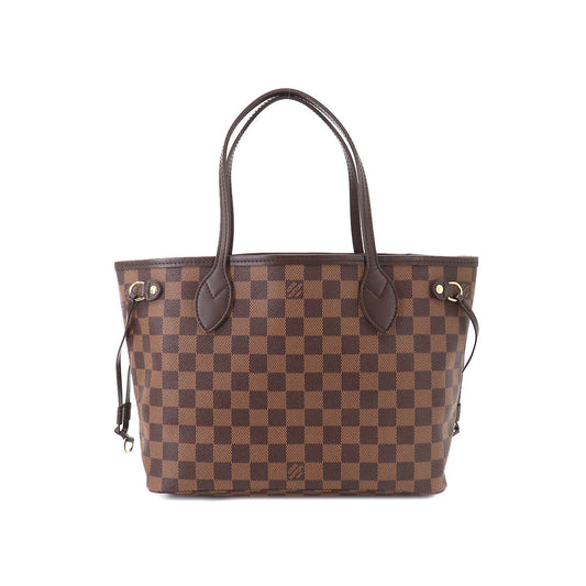 Louis Vuitton Damier Neverfull PM Tote Bag Ebene Brown Gold Hardware