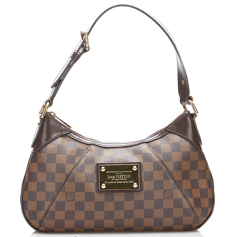 Louis Vuitton Damier Thames PM Shoulder Bag Leather Brown PVC