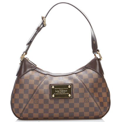 Louis Vuitton Damier Thames PM Shoulder Bag Leather Brown PVC