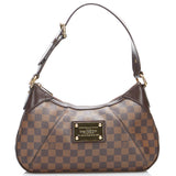 Louis Vuitton Damier Thames PM Shoulder Bag Leather Brown PVC