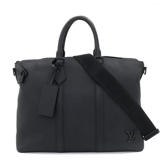 Louis Vuitton Aerogram Lockit Tote Shoulder Bag Leather Black