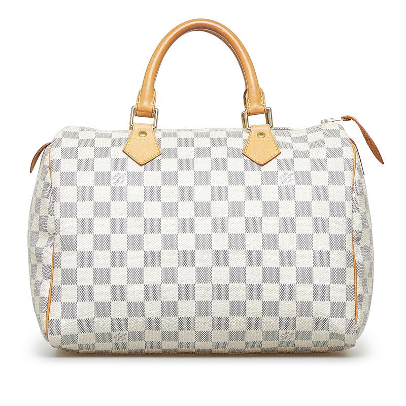 Louis Vuitton Damier Azur Speedy 30 Handbag Mini Boston Bag White