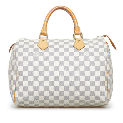 Louis Vuitton Damier Azur Speedy 30 Handbag Mini Boston Bag White