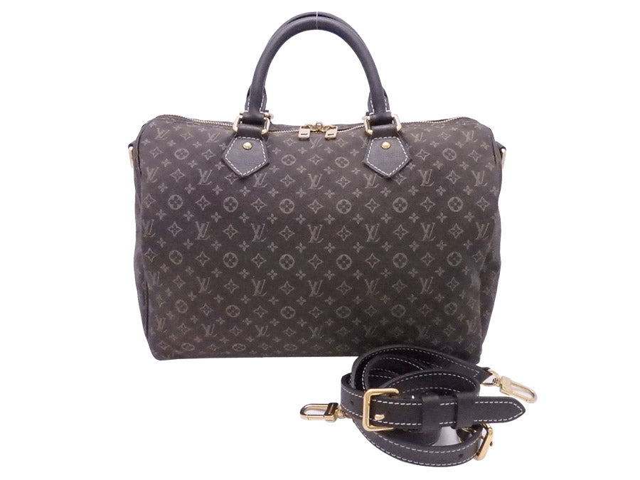 Louis Vuitton Monogram Idile Speedy Bandouliere 30 Brown Canvas Leather