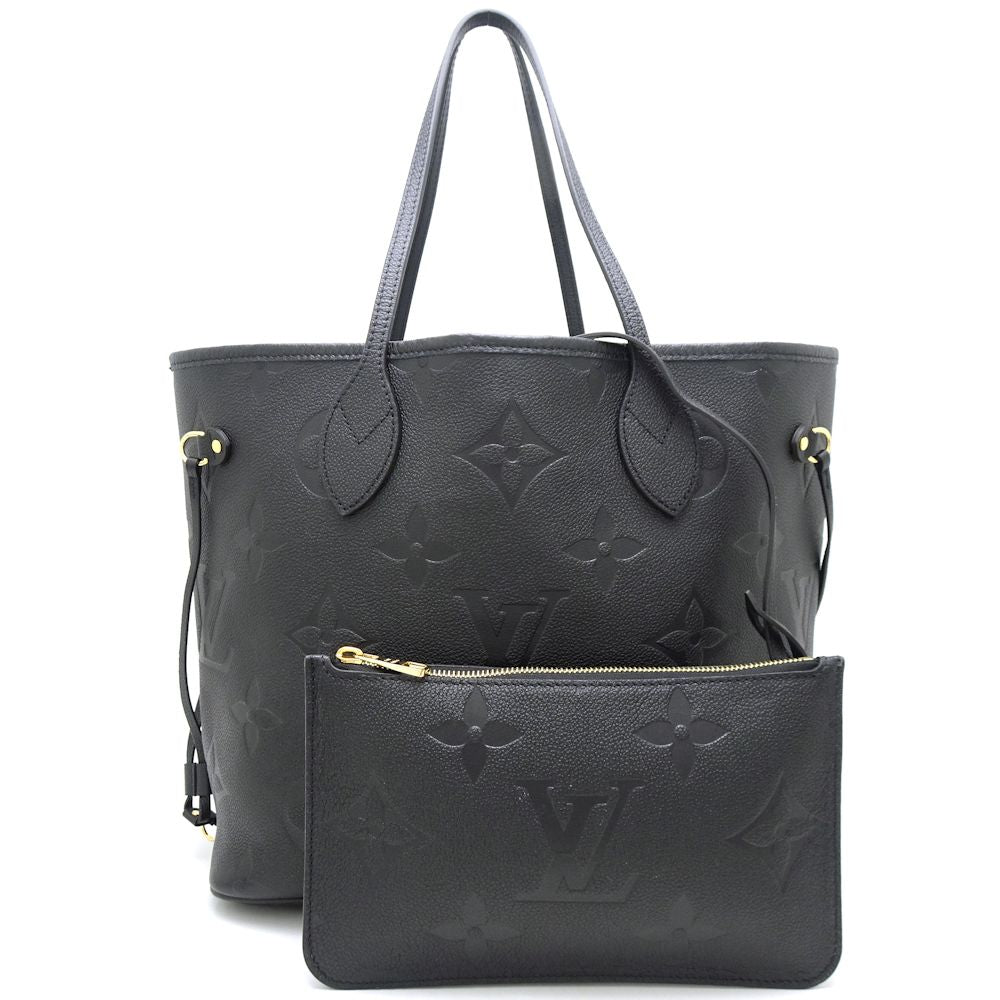 Louis Vuitton Neverfull MM Tote Bag Monogram Implant Noir