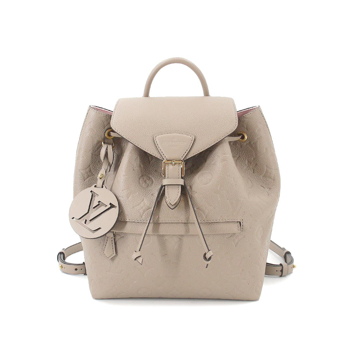 Louis Vuitton Monogram Implant Montsouris PM Backpack Leather Tourtrail Beige
