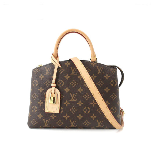 Louis Vuitton Monogram Petit Palais PM 2 Way Hand Shoulder Bag Brown