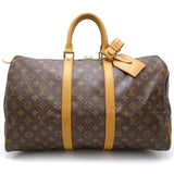 Louis Vuitton Monogram Keepall 45 Boston Bag Brown