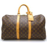 Louis Vuitton Monogram Keepall 45 Handbag Brown