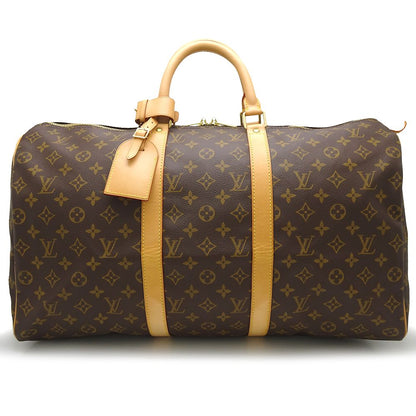 Louis Vuitton Monogram Keepall 50 Boston Bag Brown