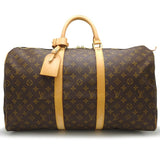 Louis Vuitton Monogram Keepall 50 Boston Bag Brown