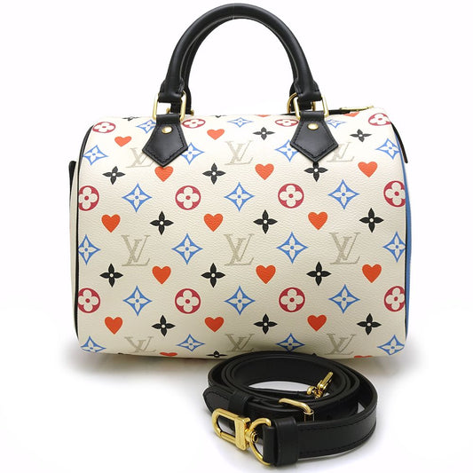 Louis Vuitton Speedy Bandouliere Game On Shoulder Bag White