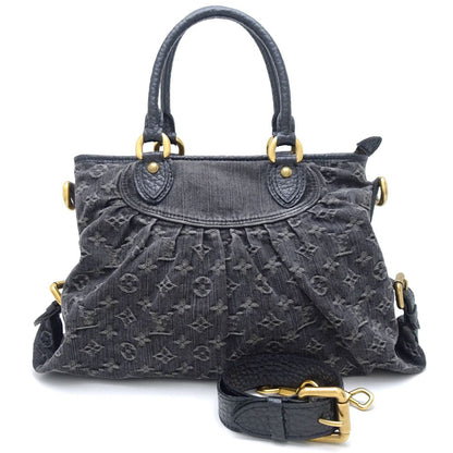 Louis Vuitton Monogram Denim Neo Cabby MM Noir Shoulder Bag Black