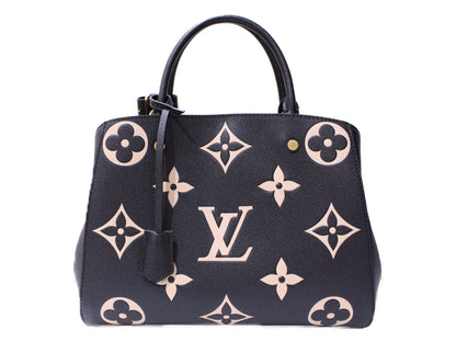 Louis Vuitton Montaigne MM Handbag Shoulder Bag Emplant Noir Black
