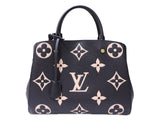 Louis Vuitton Montaigne MM Handbag Shoulder Bag Emplant Noir Black