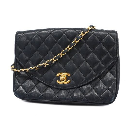 Chanel Shoulder Bag Matelasse Chain Lambskin Black