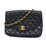 Chanel Shoulder Bag Matelasse Chain Lambskin Black