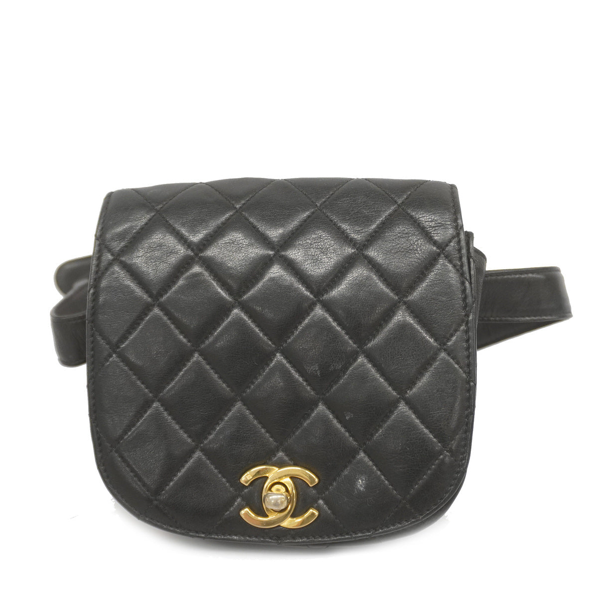 Chanel Waist Bag Matelasse Lambskin Black