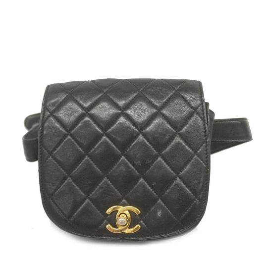 Chanel Waist Bag Matelasse Lambskin Black