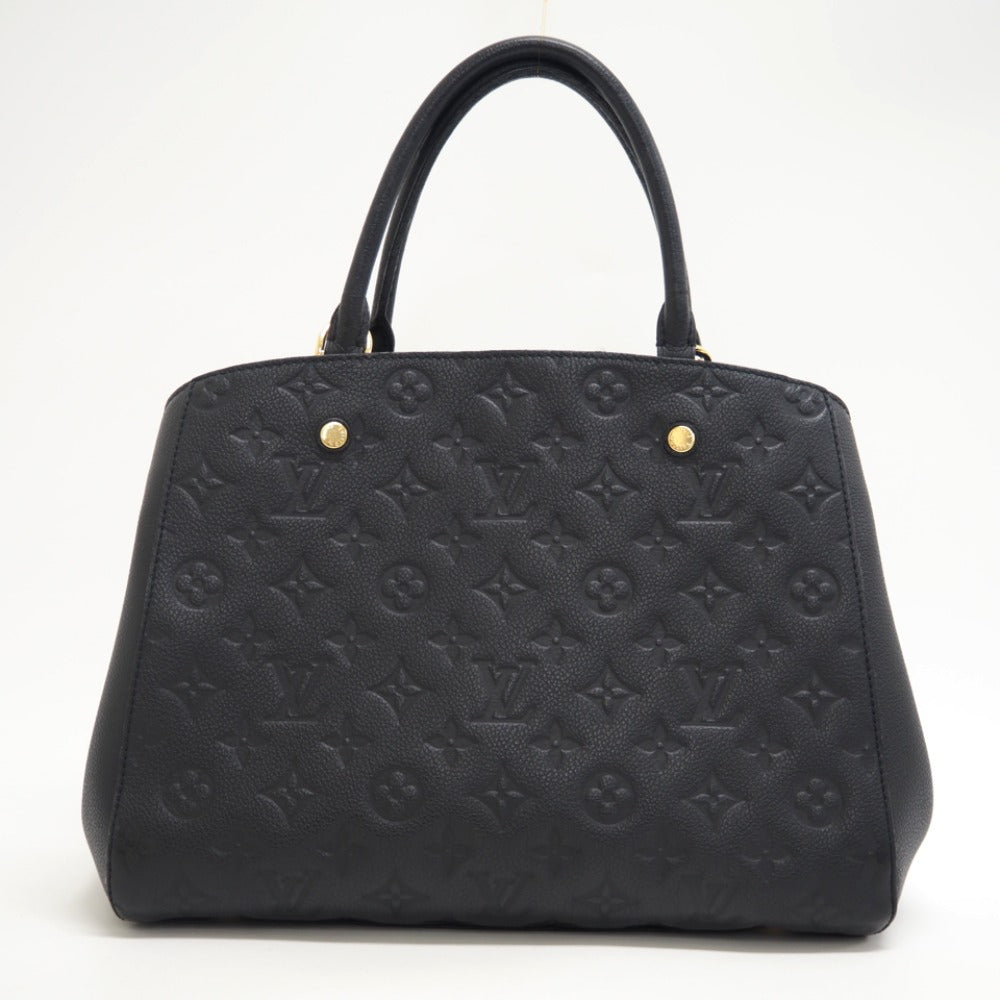 Louis Vuitton Montaigne MM Monogram Emplant Handbag Black