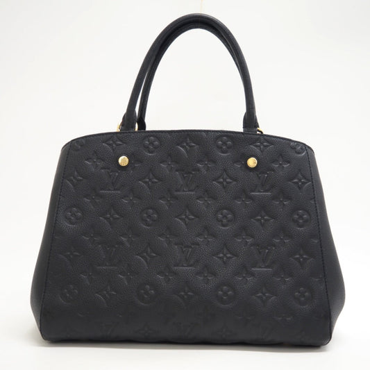 Louis Vuitton Montaigne MM Monogram Emplant Handbag Black