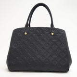 Louis Vuitton Montaigne MM Monogram Emplant Handbag Black