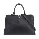 Louis Vuitton Very Zip Tote 2 Way Bag Leather Noir Black Silver Hardware