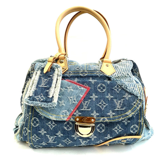 Louis Vuitton Monogram Denim Patchwork Bowery Tote Bag
