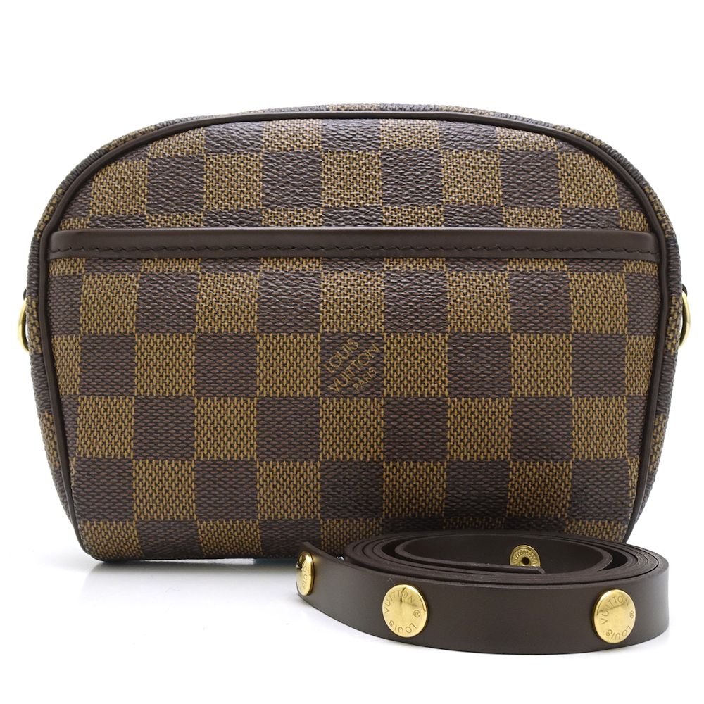 Louis Vuitton Damier Pochette Ipanema Ebene Waist Bag Pouch Brown