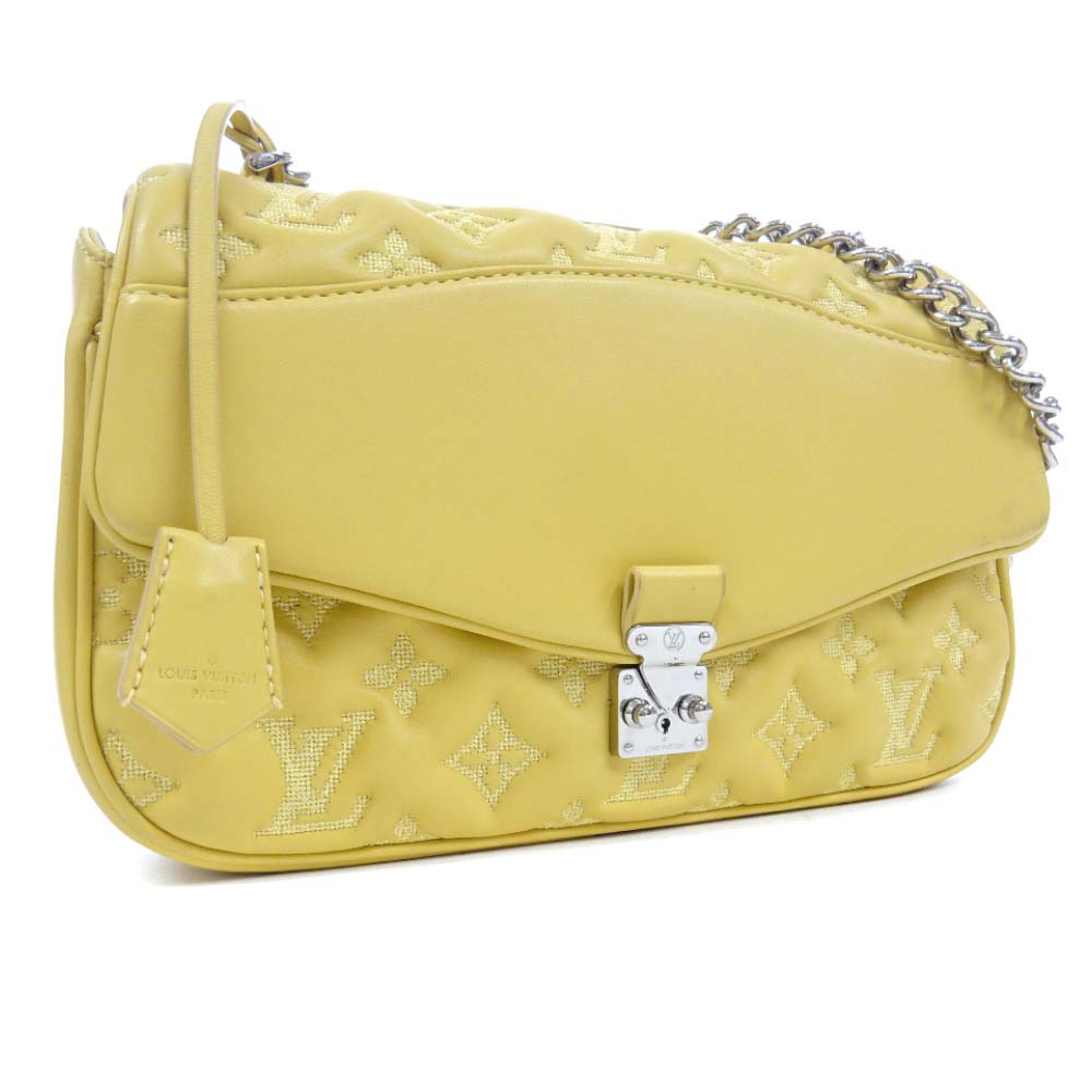 Louis Vuitton Pochette Monogram Chain Shoulder Bag Jaune Yellow