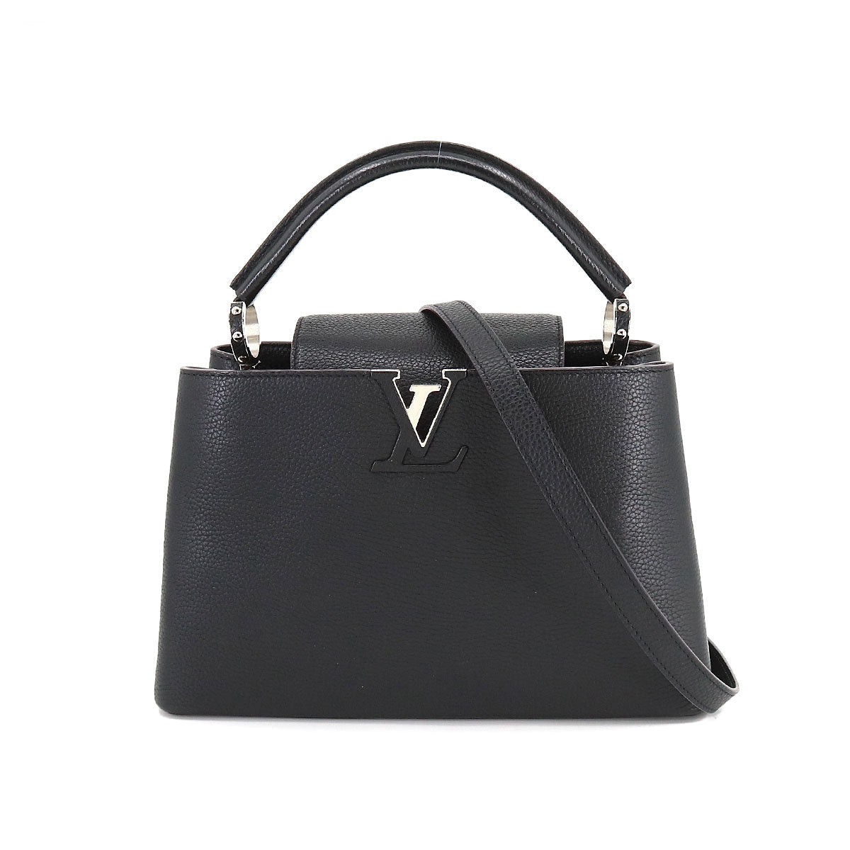 Louis Vuitton Capucines MM Shoulder Bag Taurillon Leather Black