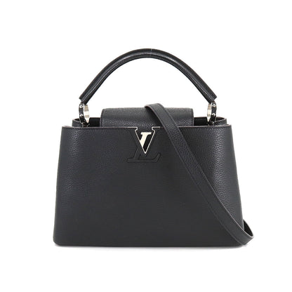 Louis Vuitton Capucines MM Shoulder Bag Taurillon Leather Black