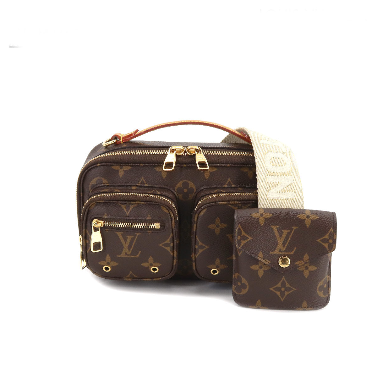 Louis Vuitton Monogram Utility Crossbody Shoulder Bag Brown