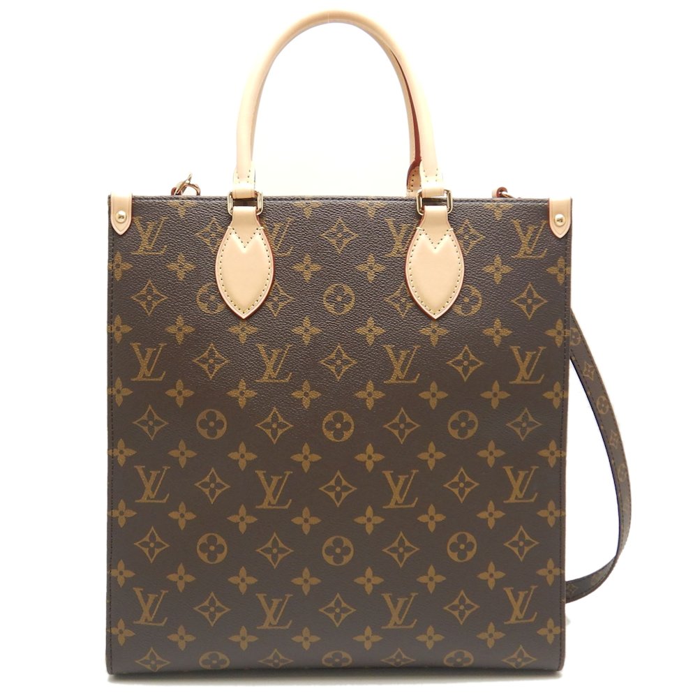 Louis Vuitton Monogram Sac Plat PM Tote Bag Brown