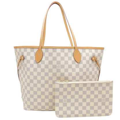 Louis Vuitton Damier Azur Neverfull MM Tote Bag White