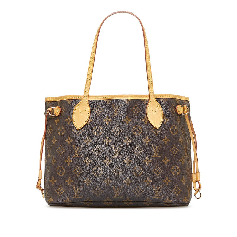 Louis Vuitton Monogram Neverfull PM Handbag Tote Bag Brown